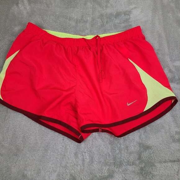Nike Womens Shorts Dri-Fit Pull On Running & Jogging Activewear Red Yellow Small - Picture 1 of 8